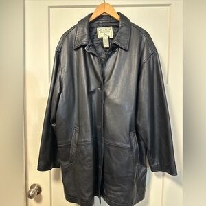 Eddie Bauer Black Soft Leather Car Coat XXL Women’s